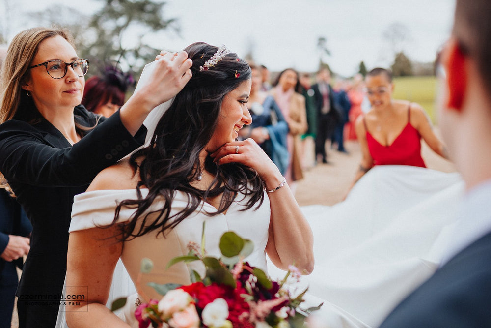 Wedding Coordinator with bride on her wedding day